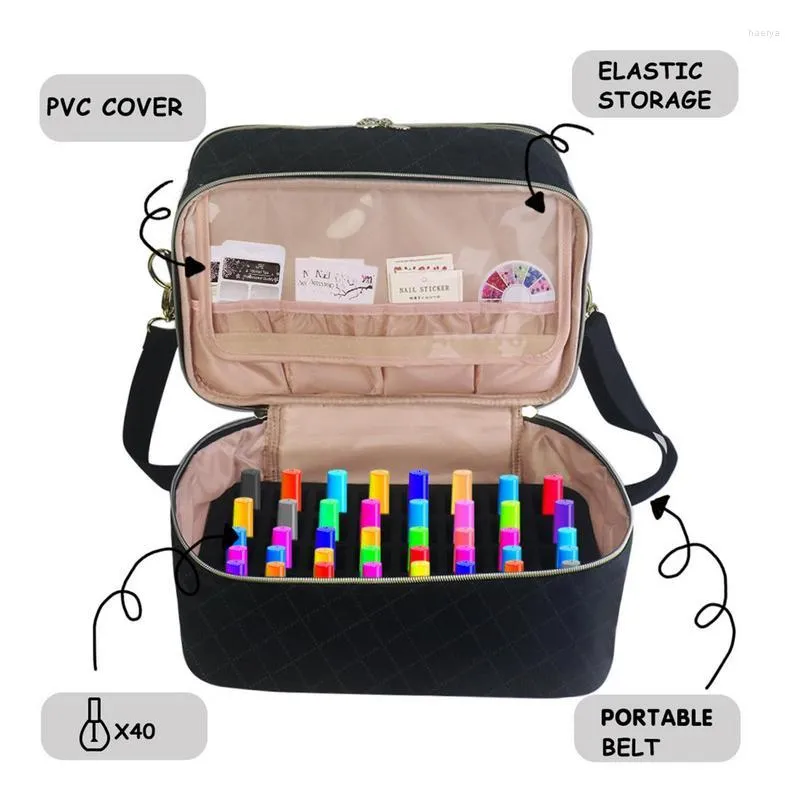 Diaper Storage Bag Nail Polish Organizer Case Large 2 Tier Bag Gel